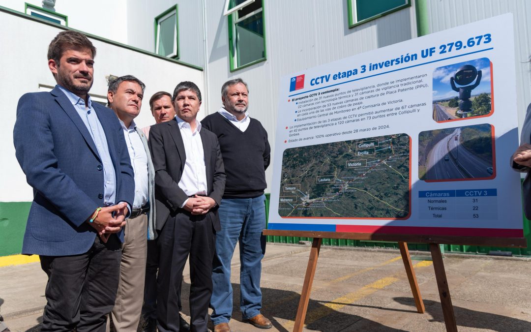 Subsecretarios del Interior y de Obras Públicas inauguraron 53 cámaras de seguridad y nuevas luminarias del tramo Temuco-Collipulli de la Ruta 5 Sur