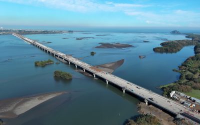 Un 70% de avance tiene construcción del Puente Industrial de Concepción, que se convertirá en el puente más largo de Chile