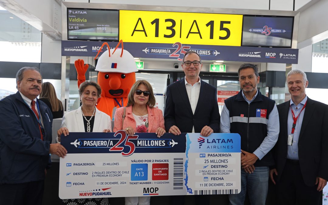 MOP anuncia cifra récord en el aeropuerto de Santiago: alcanza los 25 millones de pasajeros en 2024