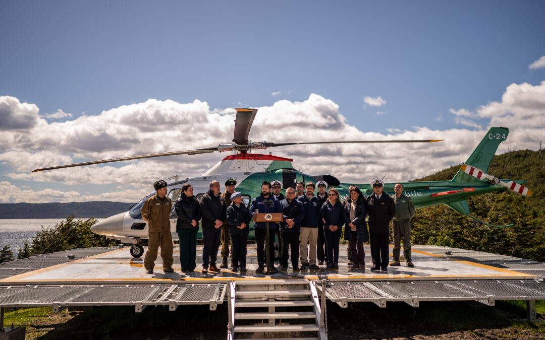 Presidente de la República inaugura punto de posada para helicópteros en el poblado más austral de Chile: “Como Estado debemos presencia, apoyo y protección”