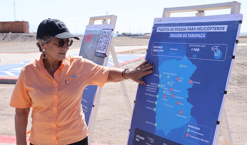 Ministra MOP inaugura Punto de Posada de Helicópteros Chanavayita y concreta 15 plataformas de emergencia para la Región de Tarapacá