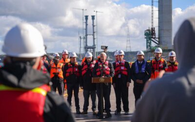S.E. el Presidente de la República, José Antonio Kast, tras visitar las obras del puente Chacao: «es esperanza para las familias»