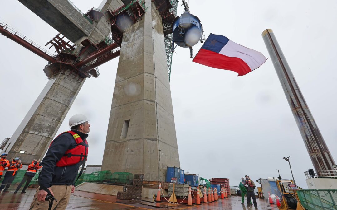 Puente Chacao alcanza un nuevo hito: finaliza la construcción de sus pilares con el hormigonado de la Pila Central