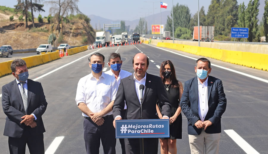 MOP inaugura nuevo tramo de terceras pistas en la Ruta 5 que mejorará conectividad hasta el Bypass Rancagua